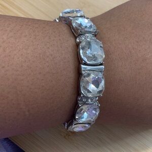 Elegant Silver Crystal Bracelet